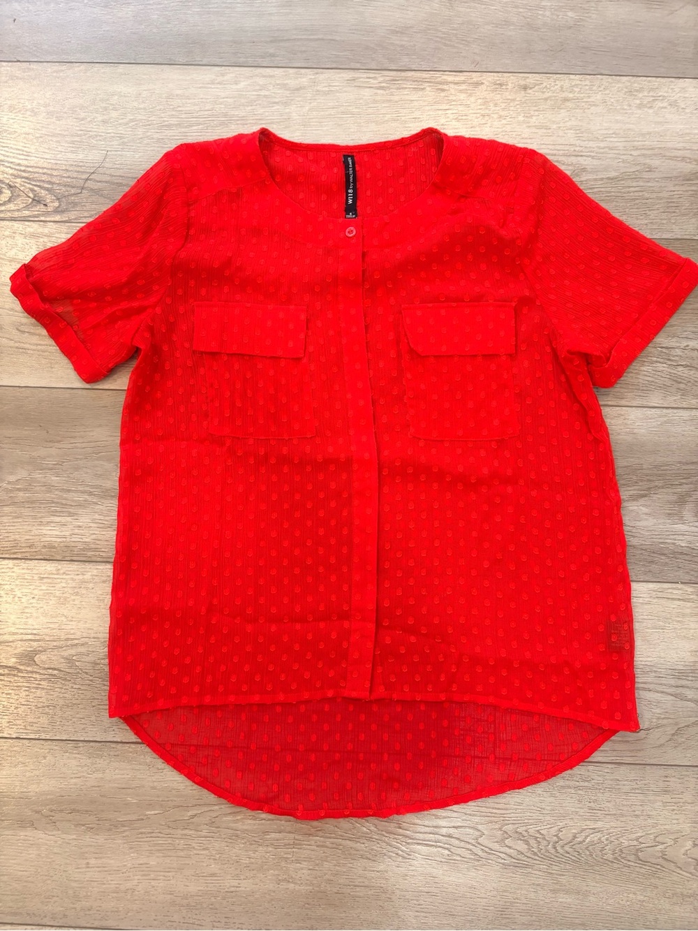 W118 By Walter Baker Women's Red Short Sleeve Blouse